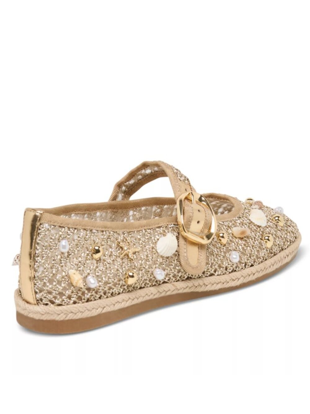 Dolce Vita Ralph Women’s Ballet Flats Gold Beaded Raffia Size 6 NWT - Picture 6 of 8